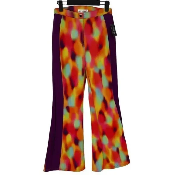 Misa Hylton For INC International Concepts Scuba Printed Pants Retro Women Small - Picture 3 of 11